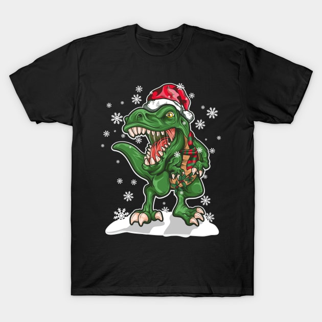 Dinosaur Christmas T Rex Lover Santa Claus T-Shirt by RAWRTY ANIMALS